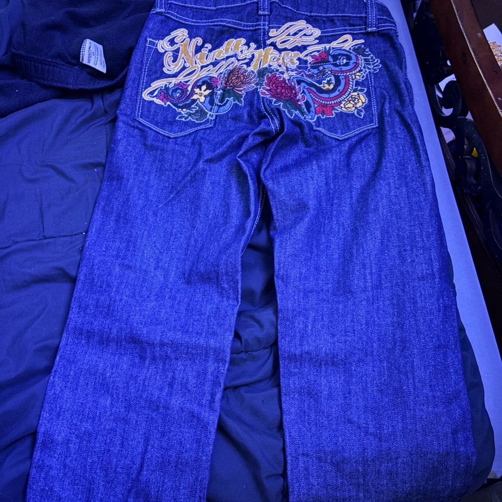 Kids Embroidered Blue Jeans